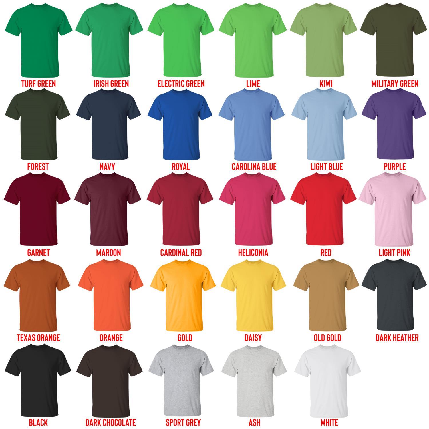 t shirt color chart - Pink Panther Merch