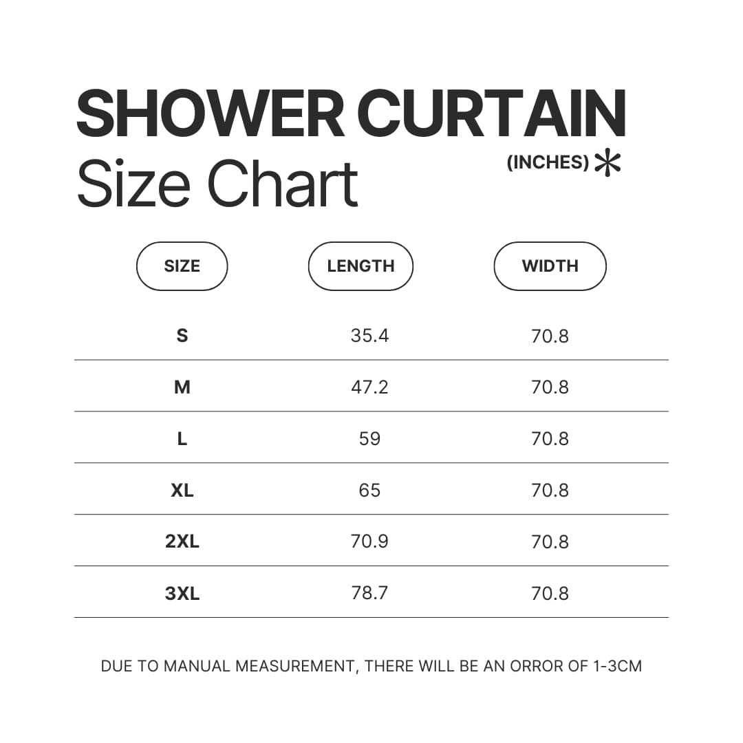 Shower Curtain Size Chart - Pink Panther Merch